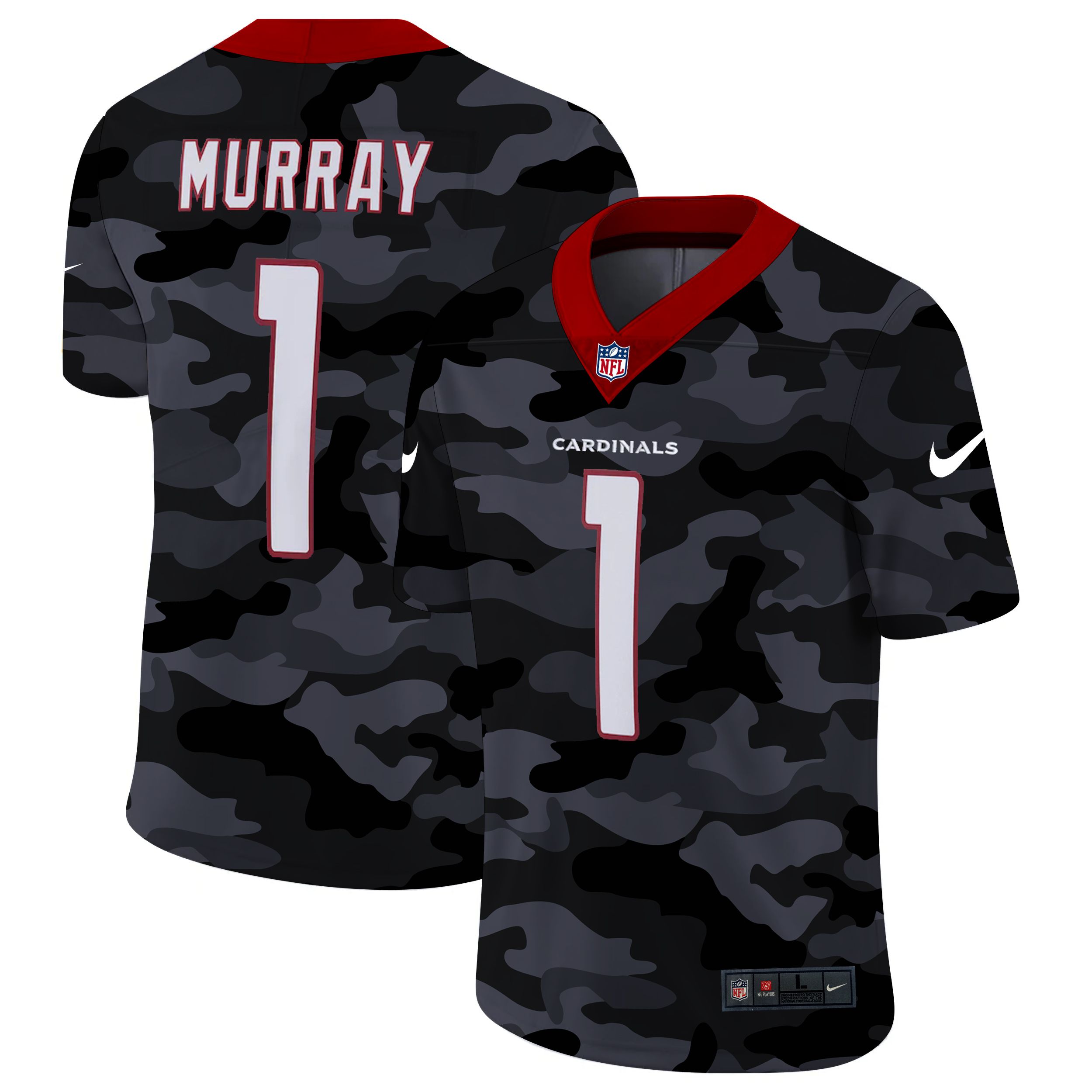 Men Arizona Cardinals 1 Murray 2020 Nike Camo Salute to Service Limited NFL Jerseys